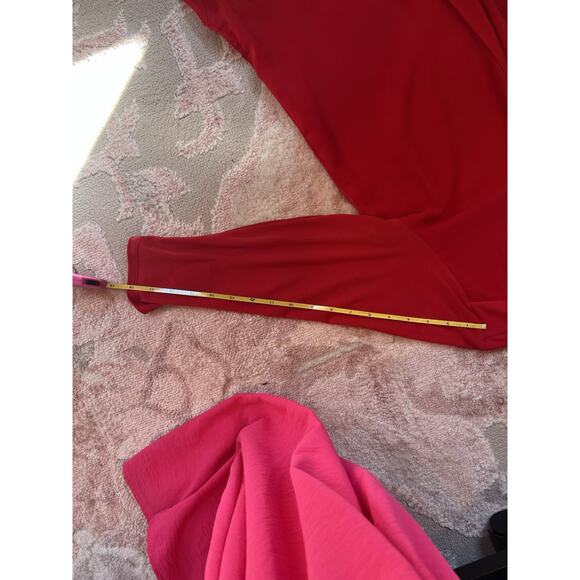 Kate & Mallory Tunic Layered Detail Red 3/4 Sleeve Size Medium - Picture 5 of 8